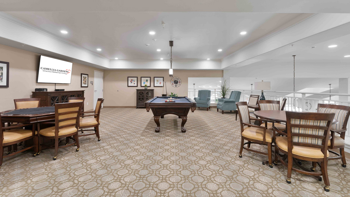 The game room at Camellia Gardens