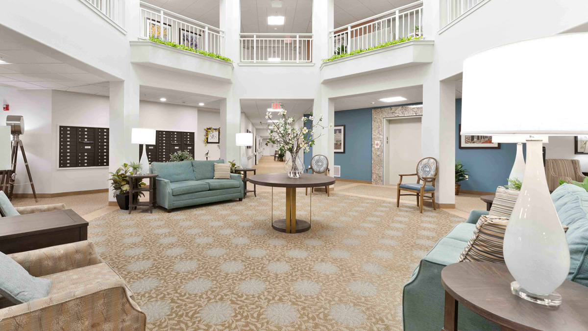 The atrium at Camellia Gardens